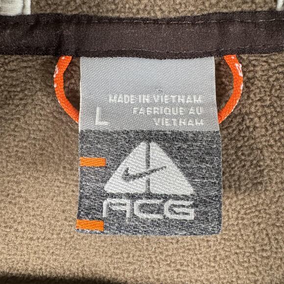 Nike ACG Jacket Womens Large Brown Softshell Hooded Belted Long Fleece Lined - Picture 11 of 16